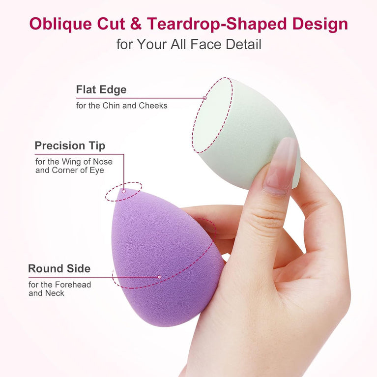 ro 6-Piece Makeup Sponge Set: Non-Latex Beauty Blenders for Flawless Foundation, Cream, and Powder Application