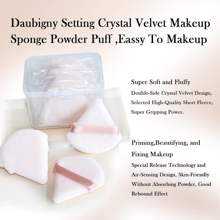 Cosmetic Foundation Sponge Blender Set - 6 Pack Luxurious Powder Puffs in Nude for Precision Makeup Application
