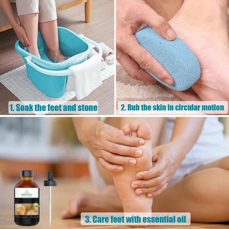 MAYKI Natural Lava Pumice Stone Duo for Feet, Hands & Body - Effective Callus Remover & Foot Scrubber, Perfect for Men & Women's Dead or Hard Skin Care