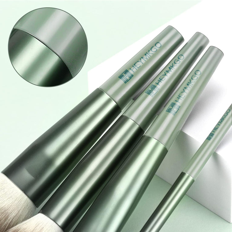 Green Goddess Makeup Brush Set - 11pcs Premium Synthetic Bristles in Stylish Gift Box