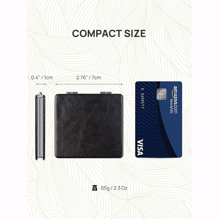 Square Compact Makeup Mirror with Magnetic Closure