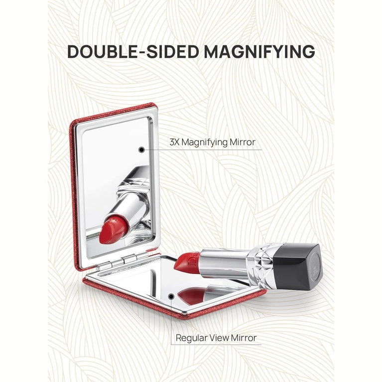 Square Compact Makeup Mirror with Magnetic Closure
