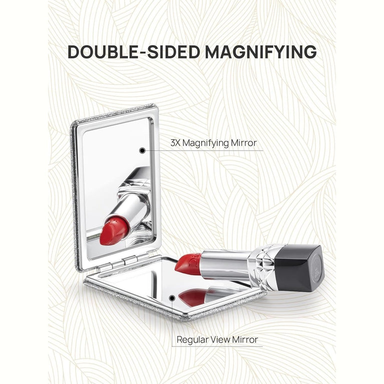 Square Compact Makeup Mirror with Magnetic Closure