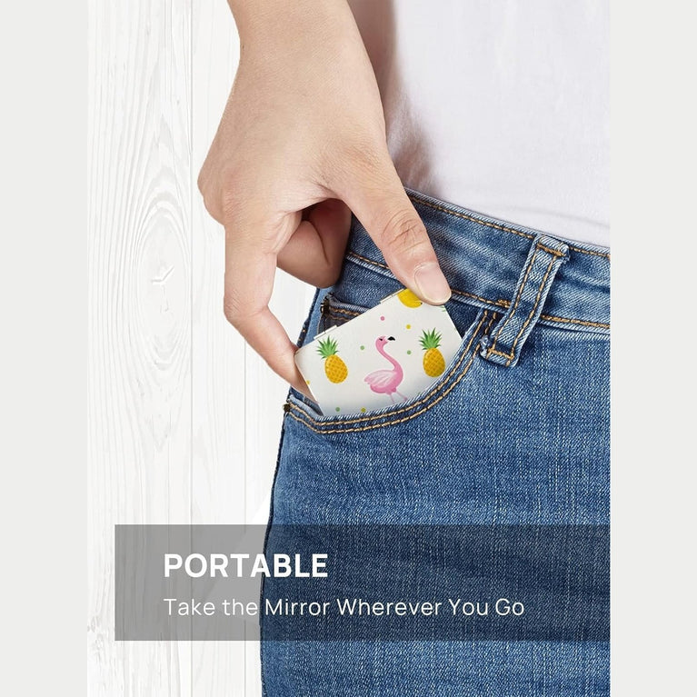 Square Compact Makeup Mirror with Magnetic Closure