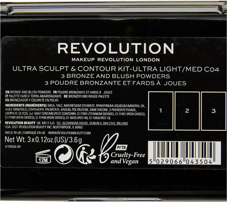 Revolution Beauty C01 Long-Lasting Sculpt & Contour Makeup Kit, 11 g - Cruelty-Free & PETA-Certified