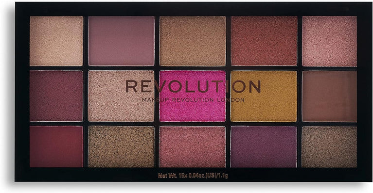 Revolution Beauty London Iconic 3.0, 15 Highly Pigmented Eyeshadow Shades, Matte and Shimmer Finishes, Reloaded Palette, 15 x 0.03 oz/1.10g