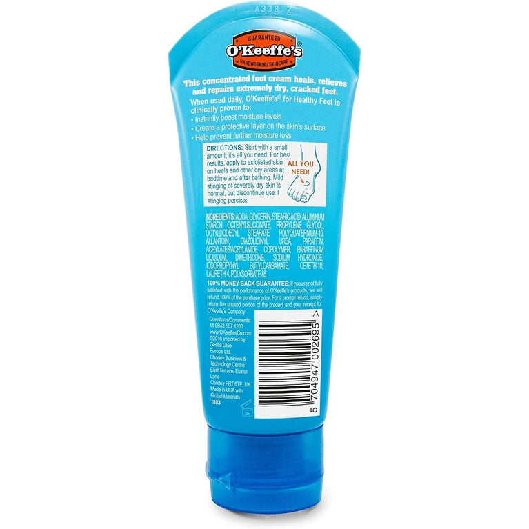 O'Keeffe's Superior Hydration Foot Cream, 80ml – Ultimate Solution for Severely Dry, Cracked Feet