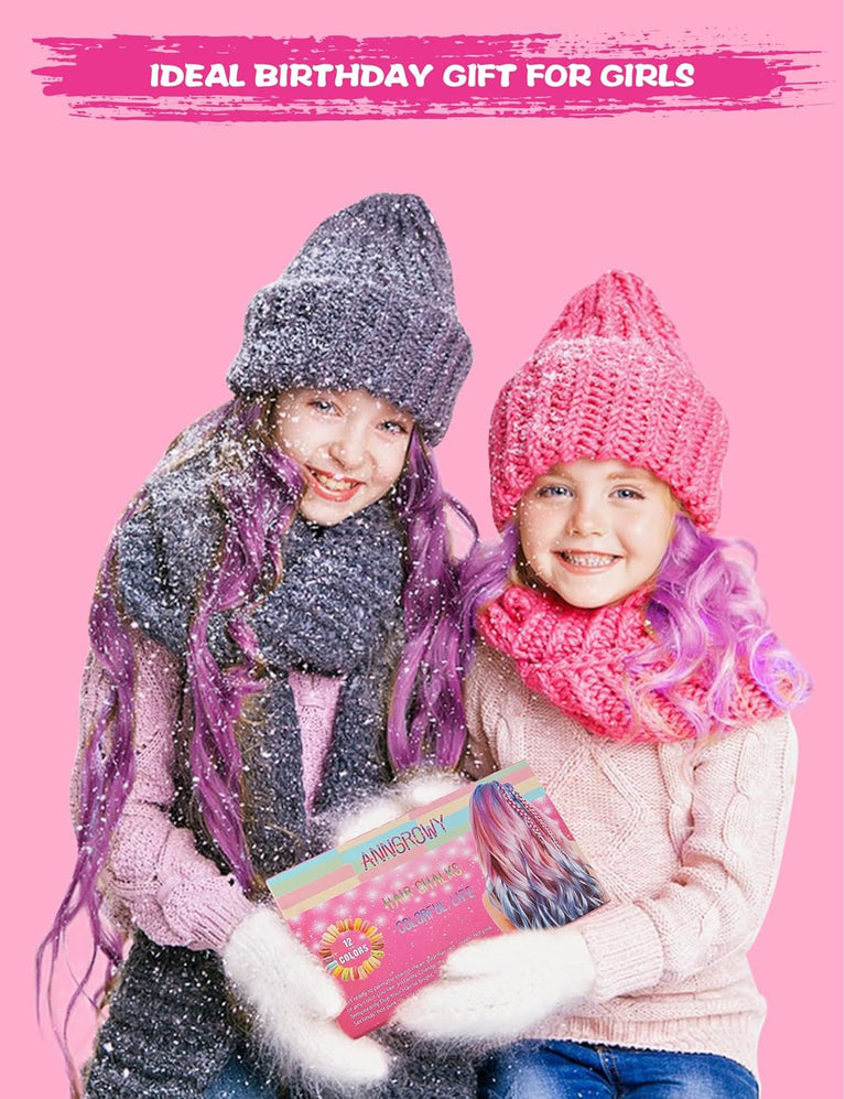 Colorful Hair Chalk Set for Kids and Adults - Temporary Hair Dye Kit with Washable Chalk Pens