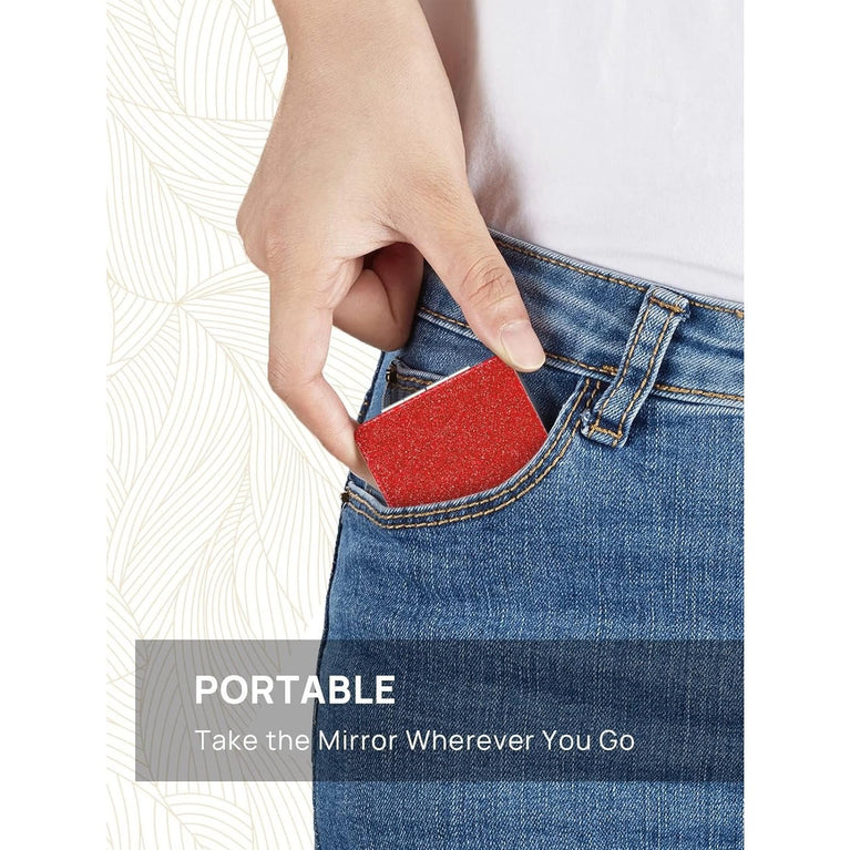Square Compact Makeup Mirror with Magnetic Closure