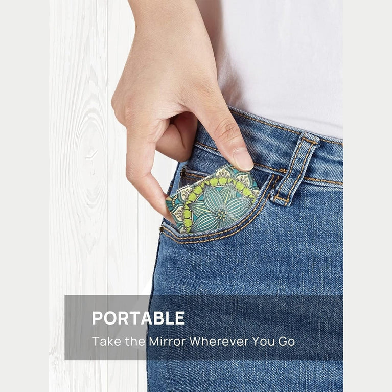 Square Compact Makeup Mirror with Magnetic Closure