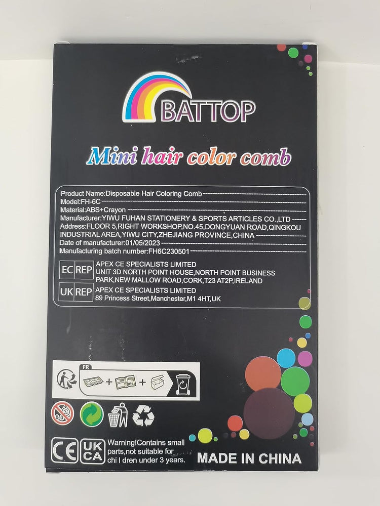 Colorful Hair Chalk Comb Set for Girls and Women - Temporary Hair Dye Kit with 10 Vibrant Colors