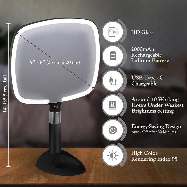Professional-Grade Handheld Mirror with Comfortable Grip - Ideal for Hair Salons, Barber Shops, Dental Clinics