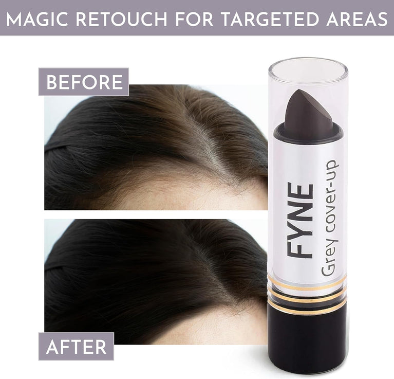 FYNE Root Touch Up Hair Mascara - Instant Grey Hair Coverage Stick - Magic Retouch Temporary Hair Colour for Men & Women