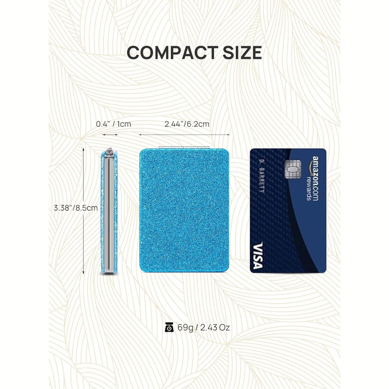 Square Compact Makeup Mirror with Magnetic Closure