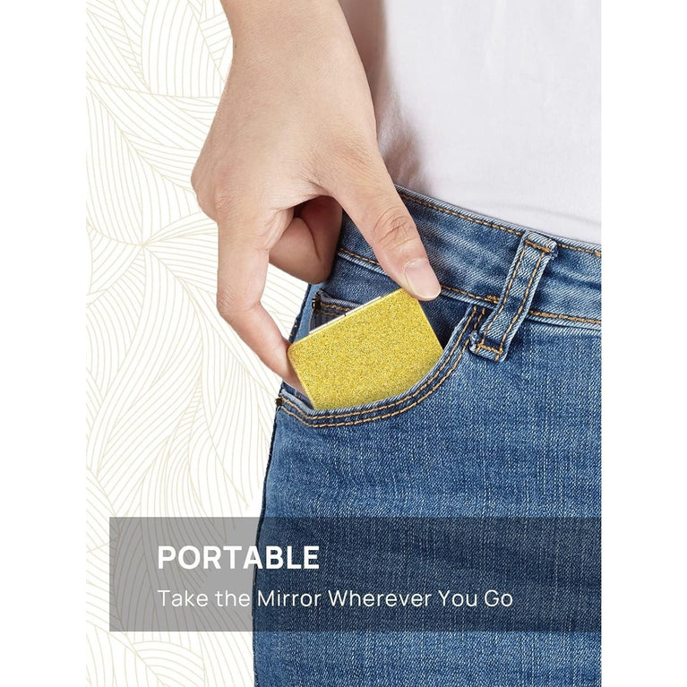 Square Compact Makeup Mirror with Magnetic Closure