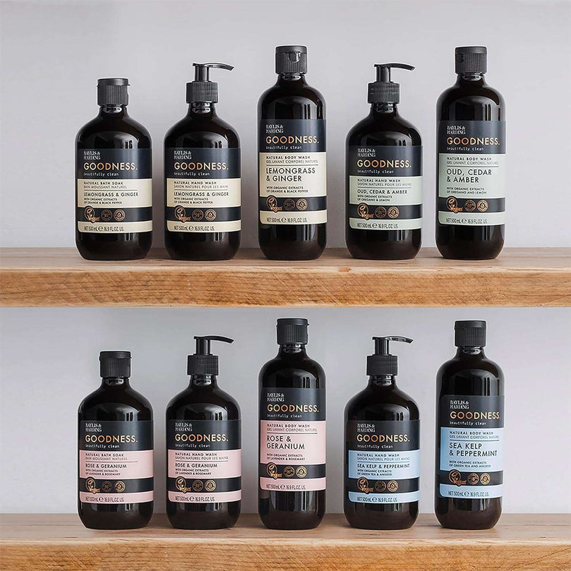 Baylis & Harding Goodness Rose & Geranium Natural Bath Soak, 500 ml (Pack of 3) - Vegan Friendly