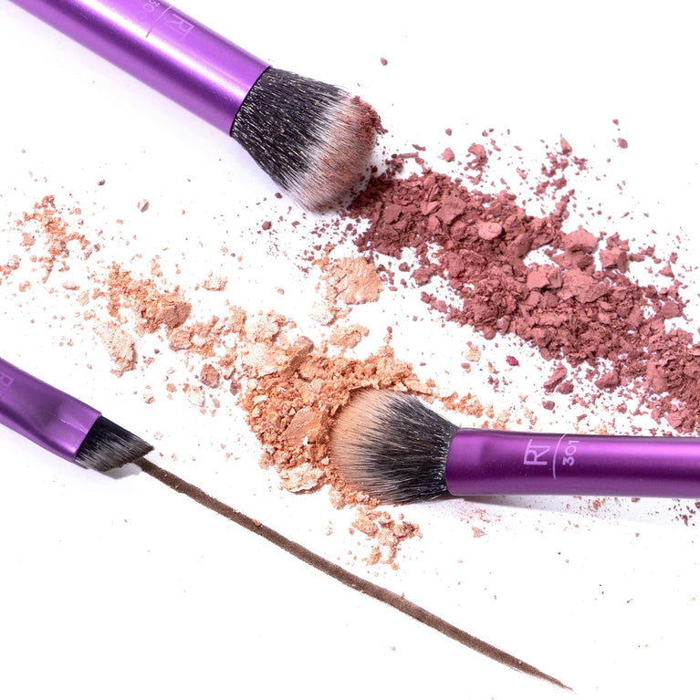 3x Eye Makeup Brush Trio for Flawless Results and Defined Look, Brow Grooming Tools, Vegan and Cruelty-Free,