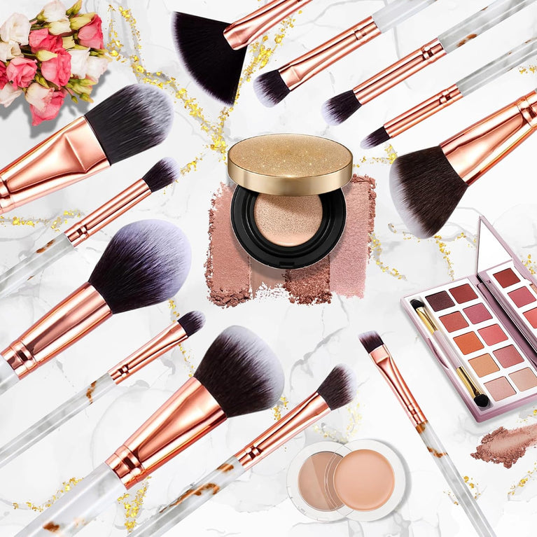 Marble Makeup Brush Set with Stylish Design and Premium Soft Bristles