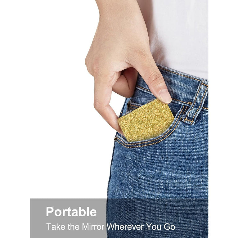 Square Compact Makeup Mirror with Magnetic Closure