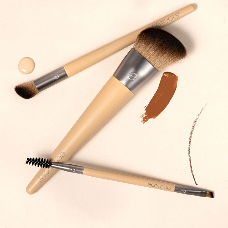 2x Radiant Blush & Highlight Brush Duo, Vegan & Cruelty-Free Synthetic Bristles for Skin Enhancement