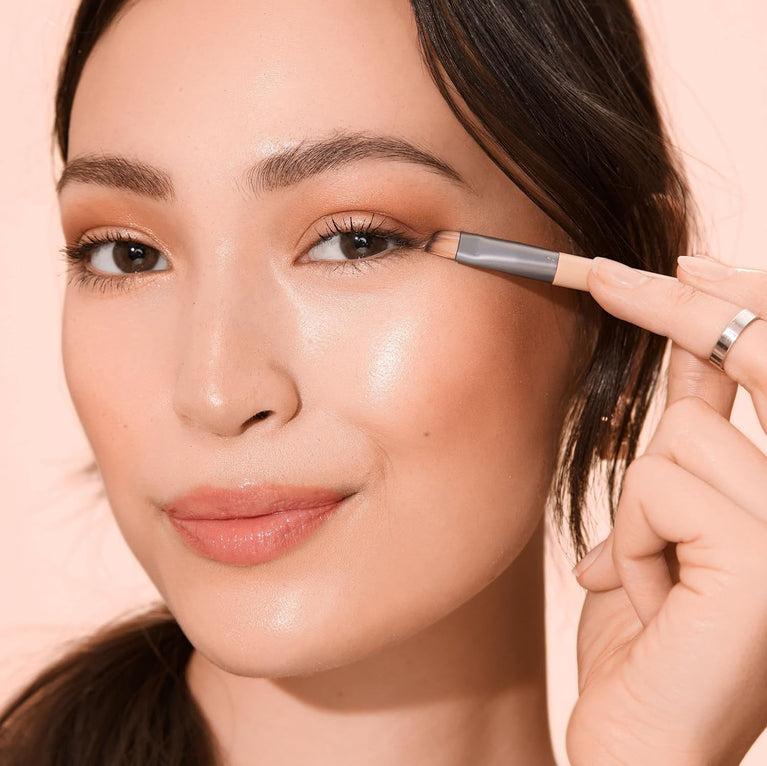 2x Radiant Blush & Highlight Brush Duo, Vegan & Cruelty-Free Synthetic Bristles for Skin Enhancement