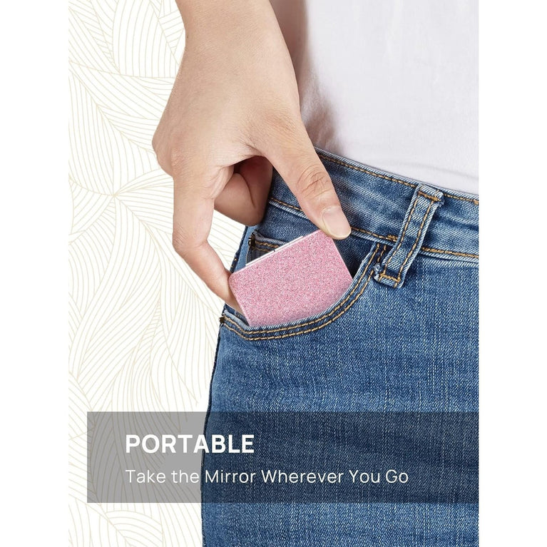 Square Compact Makeup Mirror with Magnetic Closure