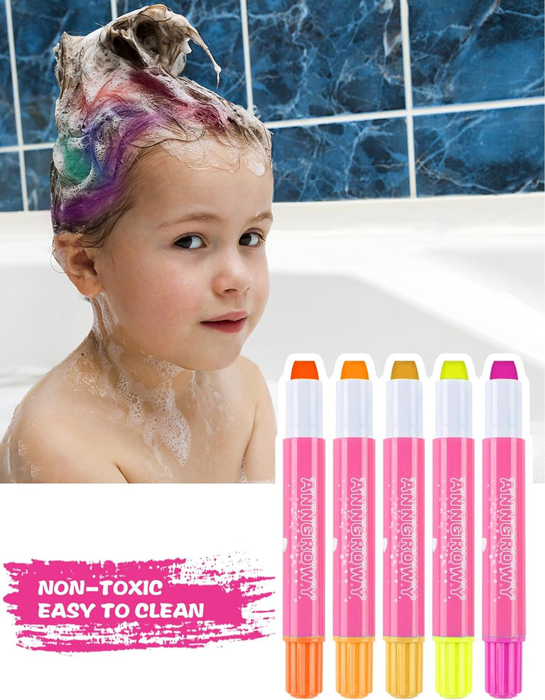 Colorful Hair Chalk Set for Kids and Adults - Temporary Hair Dye Kit with Washable Chalk Pens