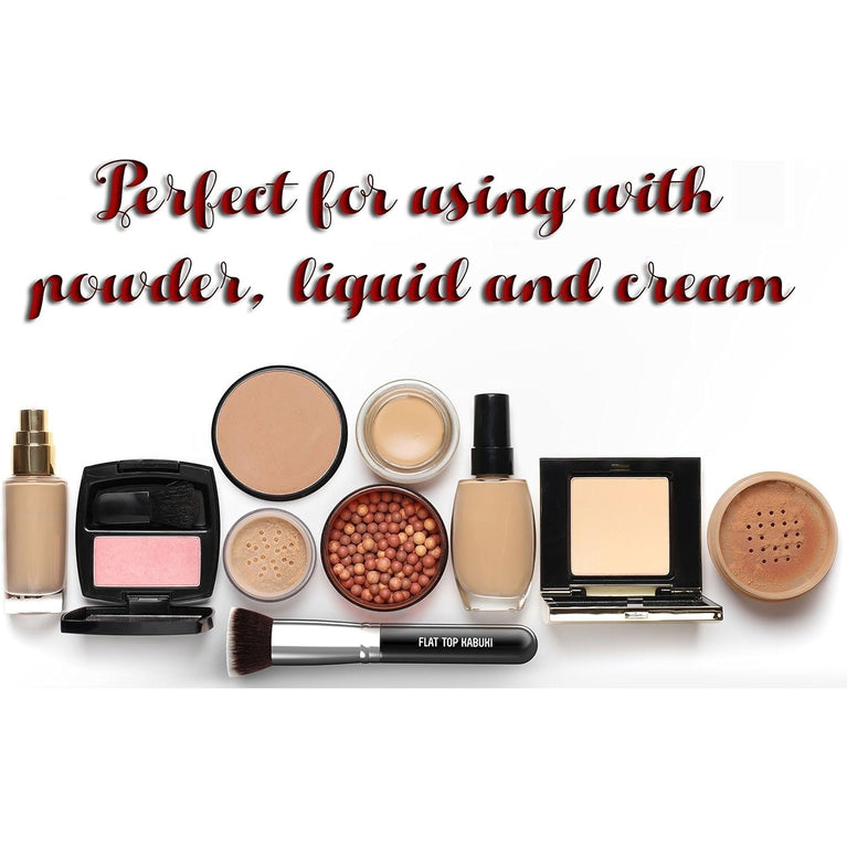 Professional Grade Liquid, Cream and Powder Foundation Buffing Brush, Superior Quality Synthetic Bristles, No-Shedding