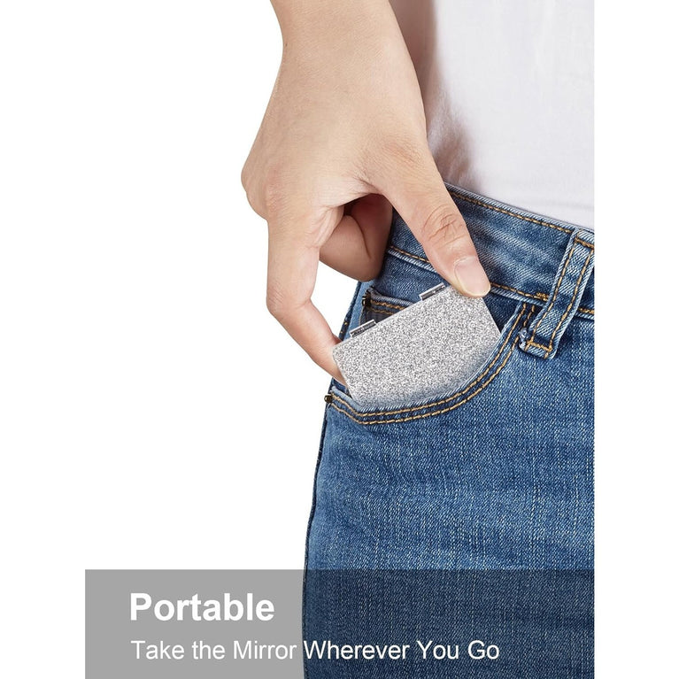 Square Compact Makeup Mirror with Magnetic Closure