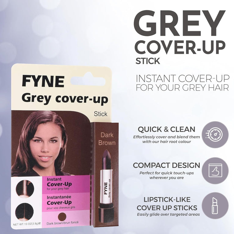 FYNE Root Touch Up Hair Mascara - Instant Grey Hair Coverage Stick - Magic Retouch Temporary Hair Colour for Men & Women
