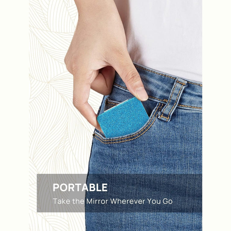 Square Compact Makeup Mirror with Magnetic Closure
