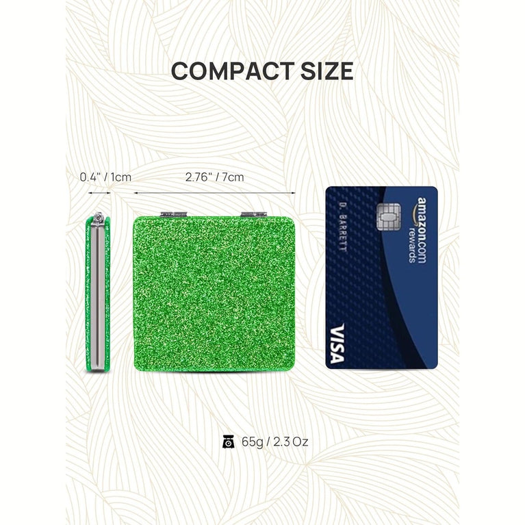 Square Compact Makeup Mirror with Magnetic Closure