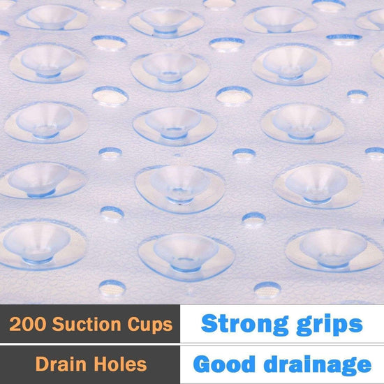 Extra Long Bath Mats, Wimaha Shower Mats Mildew Resistant Non-slip Pebbled Bathtub Mats with Suction Cup for Bathroom, Machine Washable, 100 x 40cm, Clear