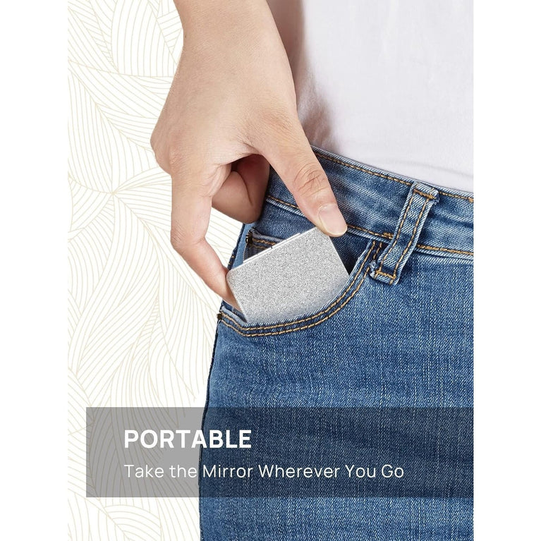 Square Compact Makeup Mirror with Magnetic Closure