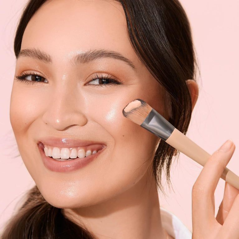 2x Radiant Blush & Highlight Brush Duo, Vegan & Cruelty-Free Synthetic Bristles for Skin Enhancement