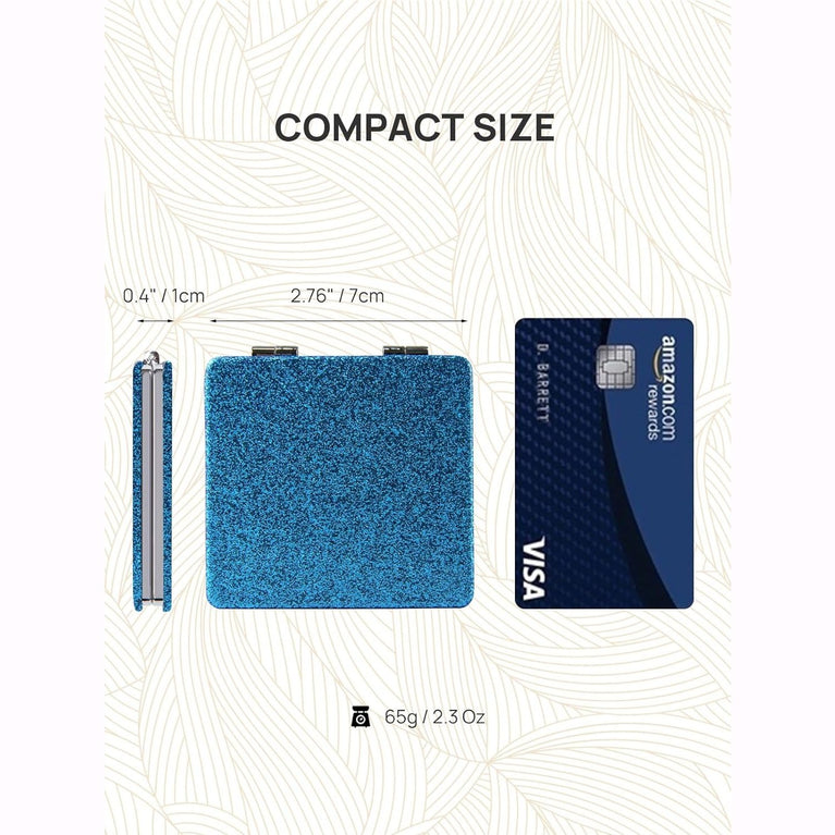 Square Compact Makeup Mirror with Magnetic Closure