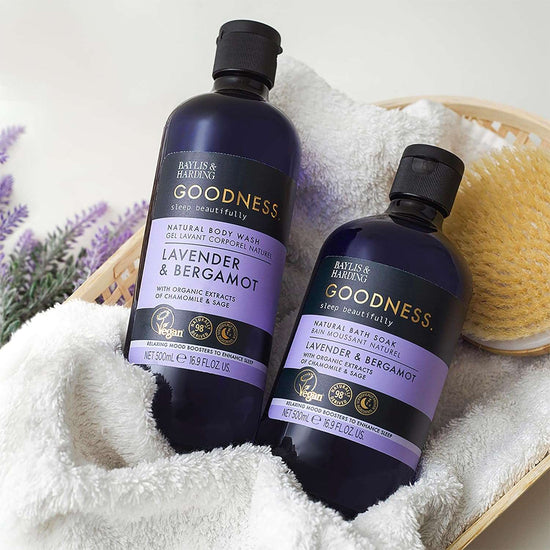 Baylis & Harding Goodness Sleep Lavender & Bergamot Sleep Bath Soak, 500 ml (Pack of 4) - Vegan Friendly