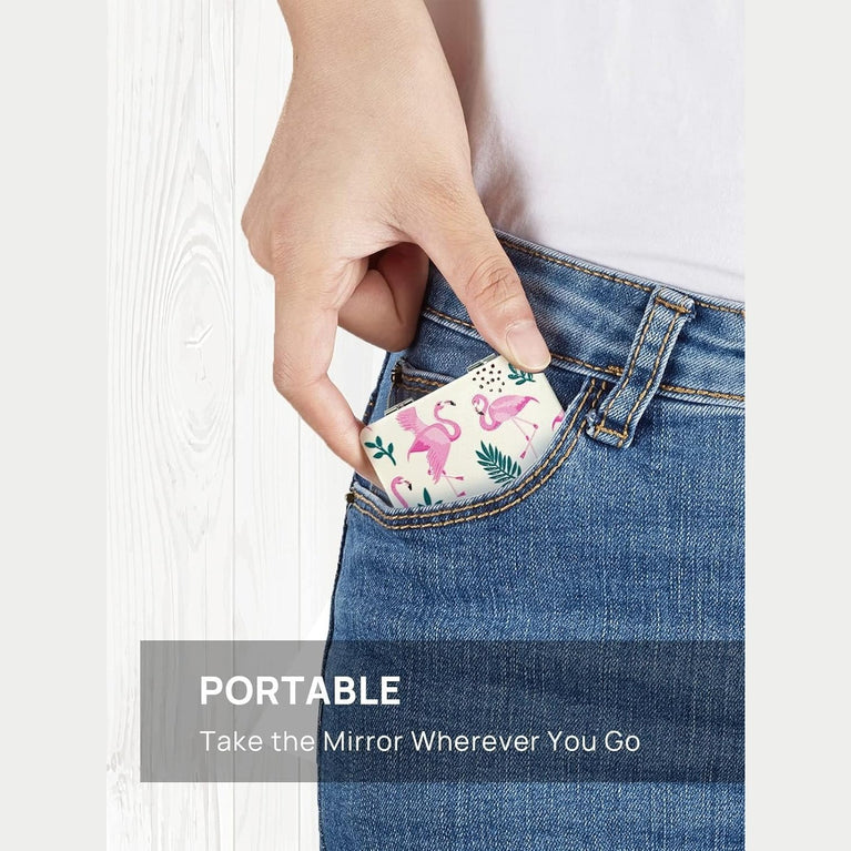 Square Compact Makeup Mirror with Magnetic Closure
