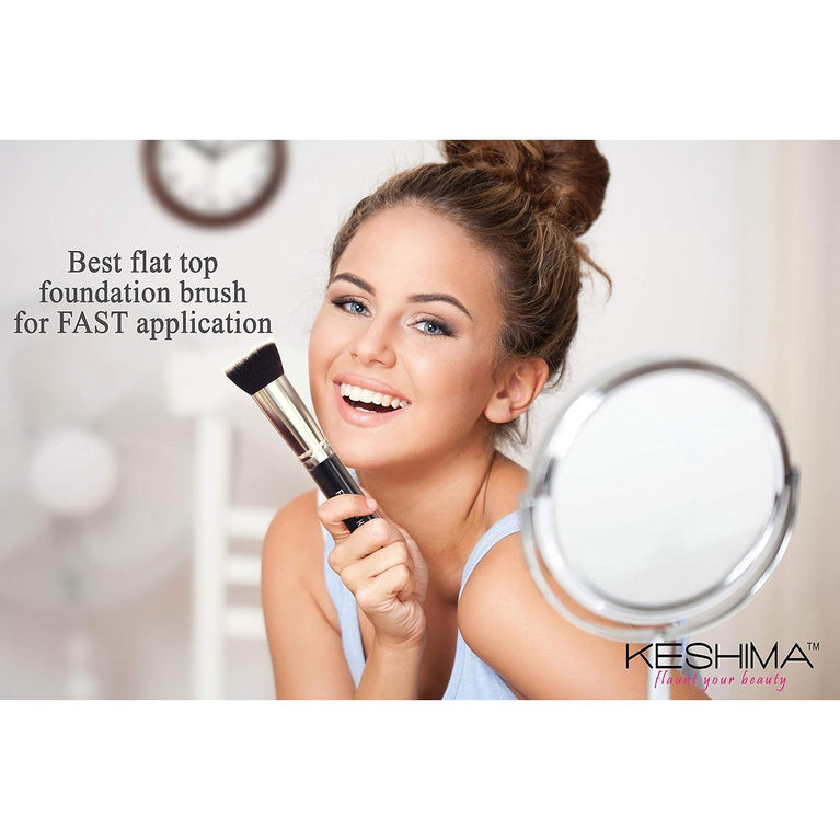 Professional Grade Liquid, Cream and Powder Foundation Buffing Brush, Superior Quality Synthetic Bristles, No-Shedding