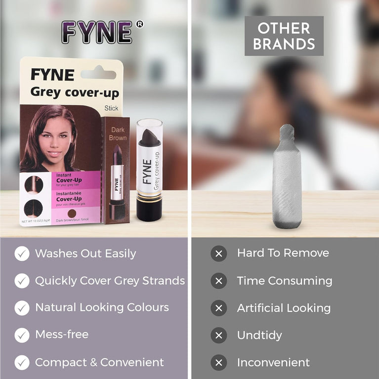 FYNE Root Touch Up Hair Mascara - Instant Grey Hair Coverage Stick - Magic Retouch Temporary Hair Colour for Men & Women