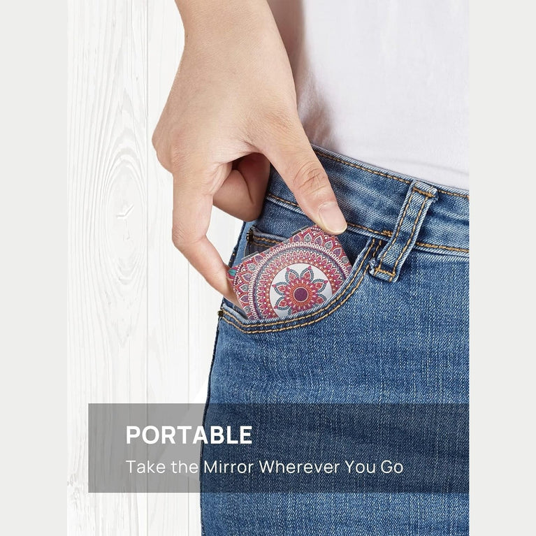 Square Compact Makeup Mirror with Magnetic Closure