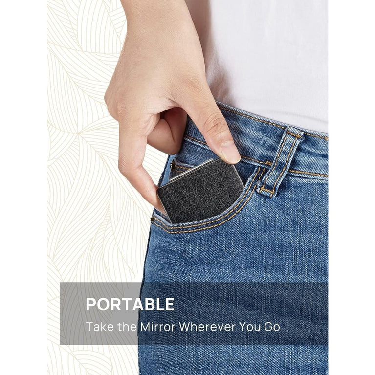 Square Compact Makeup Mirror with Magnetic Closure
