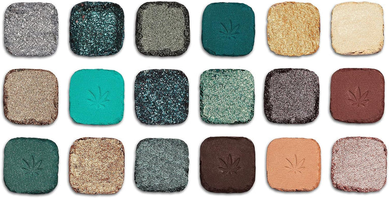 Makeup Revolution's Forever Flawless 18-shade Cannabis Sativa Infused Eyeshadow Palette with Matte and Shimmer Finishes, 19.8g - Chilled