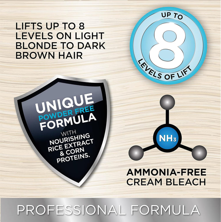 Knight & Wilson Colour-Freedom Cream Hair Bleach Kit with Ammonia-Free Formula and Tint Bowl/Bush