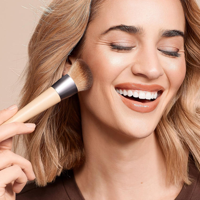 2x Radiant Blush & Highlight Brush Duo, Vegan & Cruelty-Free Synthetic Bristles for Skin Enhancement