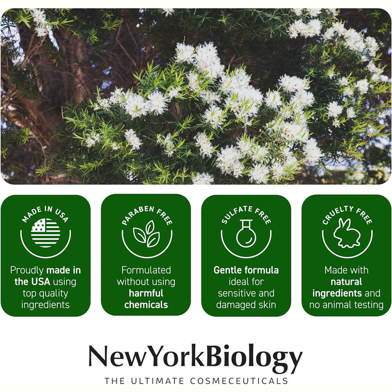 New York Biology's Tea Tree Oil Infused Foot Cream for Athlete's Foot, Nail Fungus, and Dry, Itchy Skin Relief - 226g