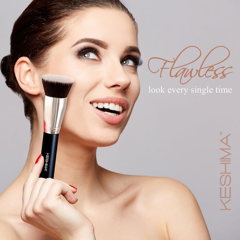 Professional Grade Liquid, Cream and Powder Foundation Buffing Brush, Superior Quality Synthetic Bristles, No-Shedding