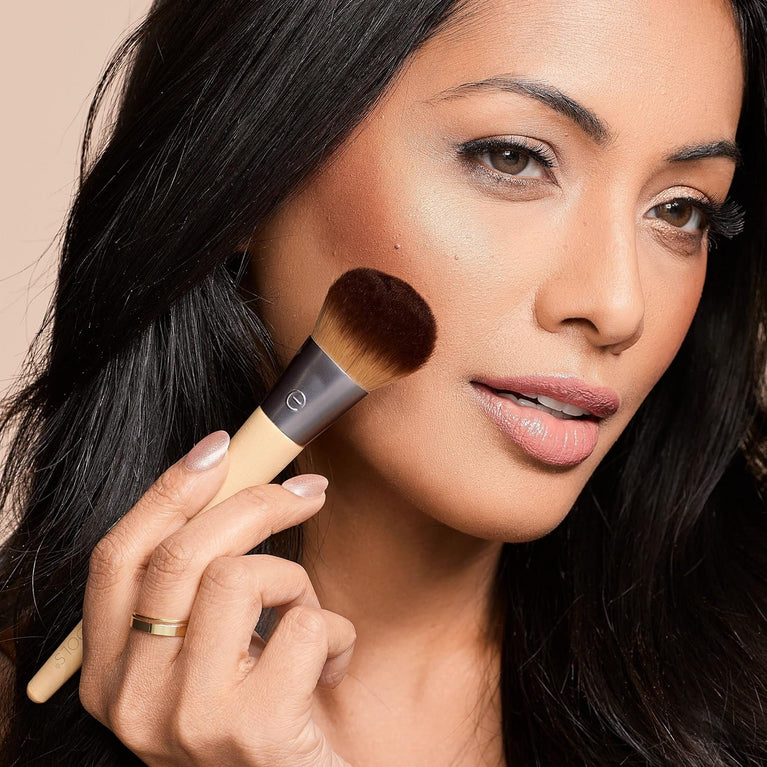 2x Radiant Blush & Highlight Brush Duo, Vegan & Cruelty-Free Synthetic Bristles for Skin Enhancement