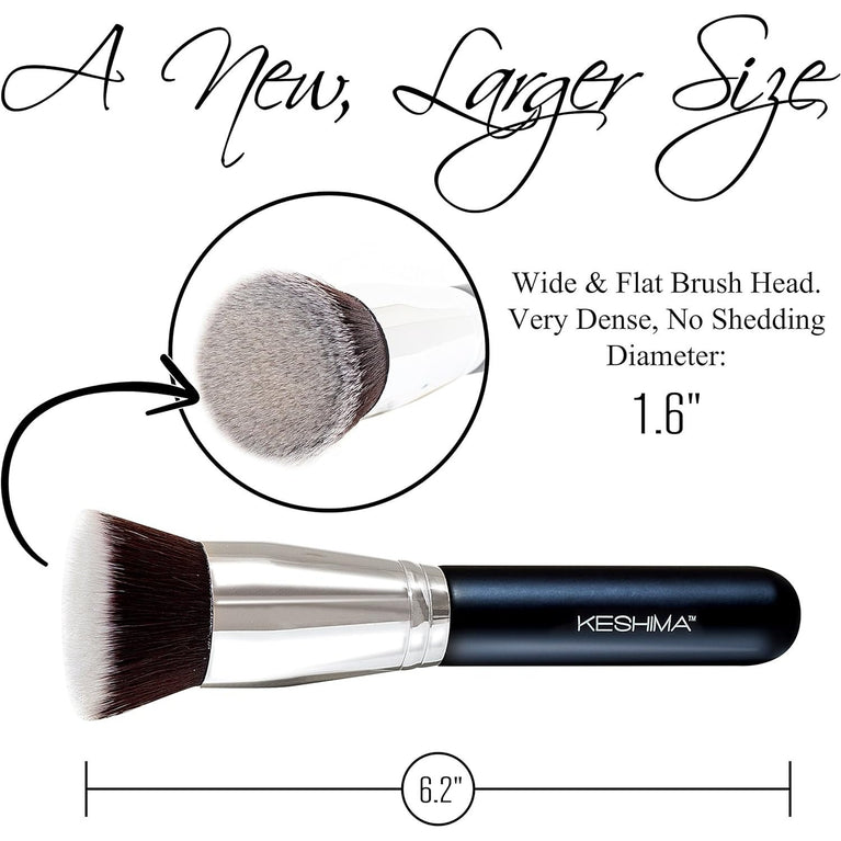 Professional Grade Liquid, Cream and Powder Foundation Buffing Brush, Superior Quality Synthetic Bristles, No-Shedding