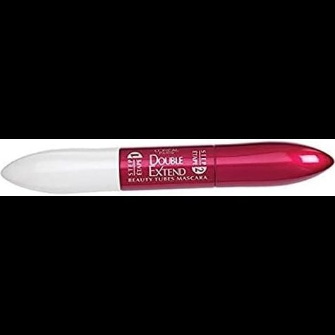 L'Oreal Paris Fiber-Enriched Lengthening Mascara in Black, 0.33 Ounces - Double Extend Beauty Tubes for Smudge-Free Lash Extension Effect